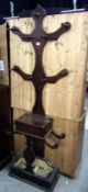 A Victorian mahogany hall stand - 194cm high (COLLECT ONLY)