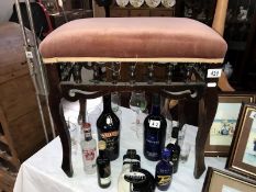 An Edwardian picnic/dressing table stool
