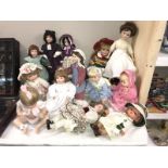 A good lot of collectors bisque head dolls etc.