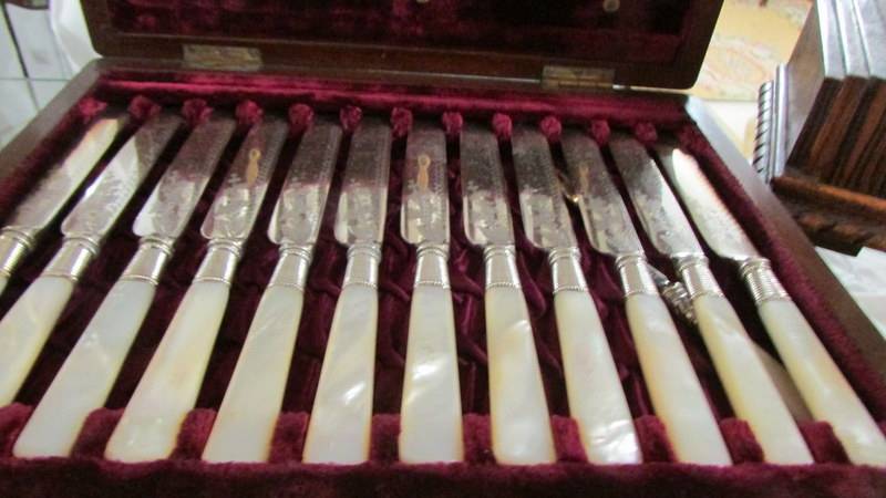 A cased set of twelve fish knives and forks. - Image 3 of 3