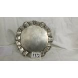 A silver tray hall marked William Peaston 1750.