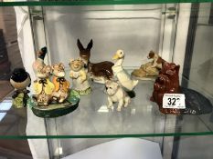 A quantity of animal figures including Beswick