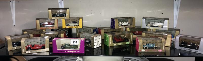 A good collection of die cast Brumm Oro model cars including Jaguar, Morgan, Porsche, Blitzen & Benz