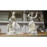 Two Lladro style figures.