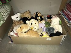 A quantity of small teddies and cuddly toys including Beanie Babies