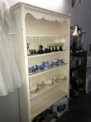 A white painted 6 shelf pine bookcase (COLLECT ONLY)