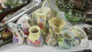 A mixed lot of Radford pottery including cheese dish.