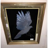 A gilt framed silvered print of a dove