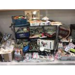 A fabulous lot of sewing equipment, buttons, cotton, tapestry wool, a number of cross stitches new