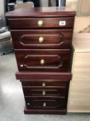 2 Darkwood effect bedroom chest of drawers 45cm x 47cm x Height 56cm