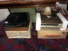 A Vintage Garrard 2025+C . Cover cracked, box off and a Teleton Am/FM stereo receiver model C8 CR-