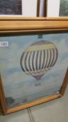 A framed and glazed print entitled "Lord Meredith's sporting balloon".