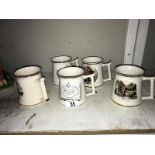 A Prince William Masonic tankard and 4 other tankards