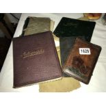 A collection of autograph/sketch books dated 1910 onwards & including leather wallets