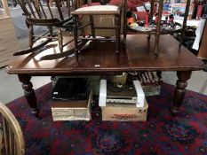 A Victorian mahogany extending dining table 174cm x 102cm x Height 69cm *Collect Only*