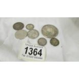 Seven Canada silver coins, 46 grams.