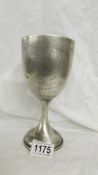 A silver presentation goblet dated on front 1925, J Collier Ltd.