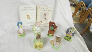 6 Beswick Beatrix Potter figures: Jemima Puddleduck, Mrs Tittlemouse, Tommy Brock,