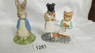 A Beswick Sweet Peter Rabbit, Gold Editiion and a Beswick Ginger and Pickles, Gold Edition.