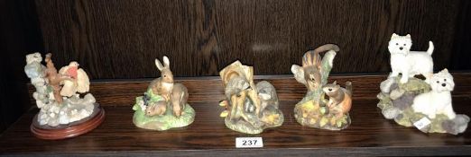 5 animal ornaments