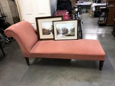 An Edwardian chaise longue/day bed