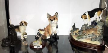 3 Border fine arts animals including fox, dogs , birds also Leonardo & 1 other