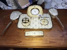 A fabulous 7 piece vintage dressing table set including clock