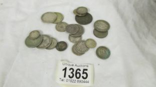 21 Silver coins, Malays/India/South Africa etc., 76 grams.