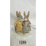A rare John Beswick Beatrix Potter Two Gentleman Rabbits Figure P4210