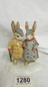 A rare John Beswick Beatrix Potter Two Gentleman Rabbits Figure P4210