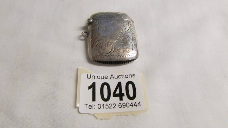 A silver vesta case, 18.2 grams. - Image 2 of 2