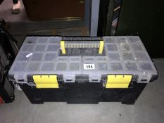 A plastic tool box & quantity of ratchet spanners (COLLECT ONLY)
