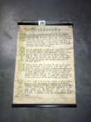An early hanging copy of Desiderata by Max Ehrmann