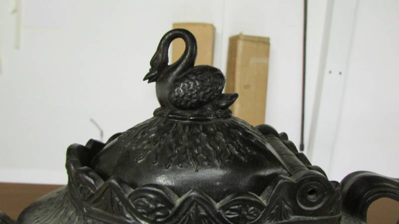 A Victorian black mourning teapot. - Image 2 of 2