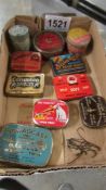 A quantity of gramaphone needle tins etc., (some with needles).