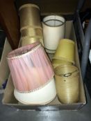 A quantity of vintage lamp shades