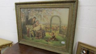 A framed and glazed print signed L M Roche?