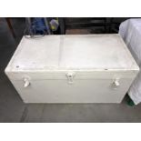 A large painted travel trunk. Collect only.