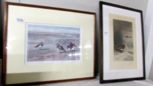 Archibald Thorburn (1860-1935) Pencil signed print entitled 'Plover' published by Baird Carter