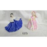 Two small Royal Doulton figurines - Babie HN2121 and Elaine HN3214.