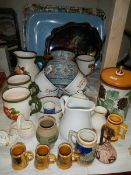 A mixed lot of ceramics, trays etc., (collect only).