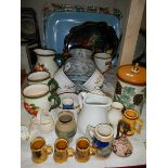 A mixed lot of ceramics, trays etc., (collect only).