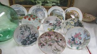Four Royal Worcester collector's plates and six Japanese Geisha plates. (Collect only)