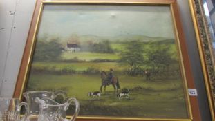 An oil on canvas rural scene signed H Bavilin, (Collect only)