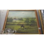 An oil on canvas rural scene signed H Bavilin, (Collect only)