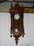 A Victorian mahogany Vienna wall clock, Collect only.