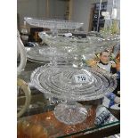 Four good glass cakestands. (Collect only)