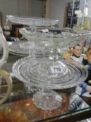 Four good glass cakestands. (Collect only)