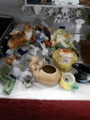A mixed lot of ceramics including animals. (Collect only)
