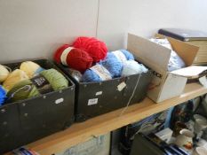 A quantity of knitting wool etc.,